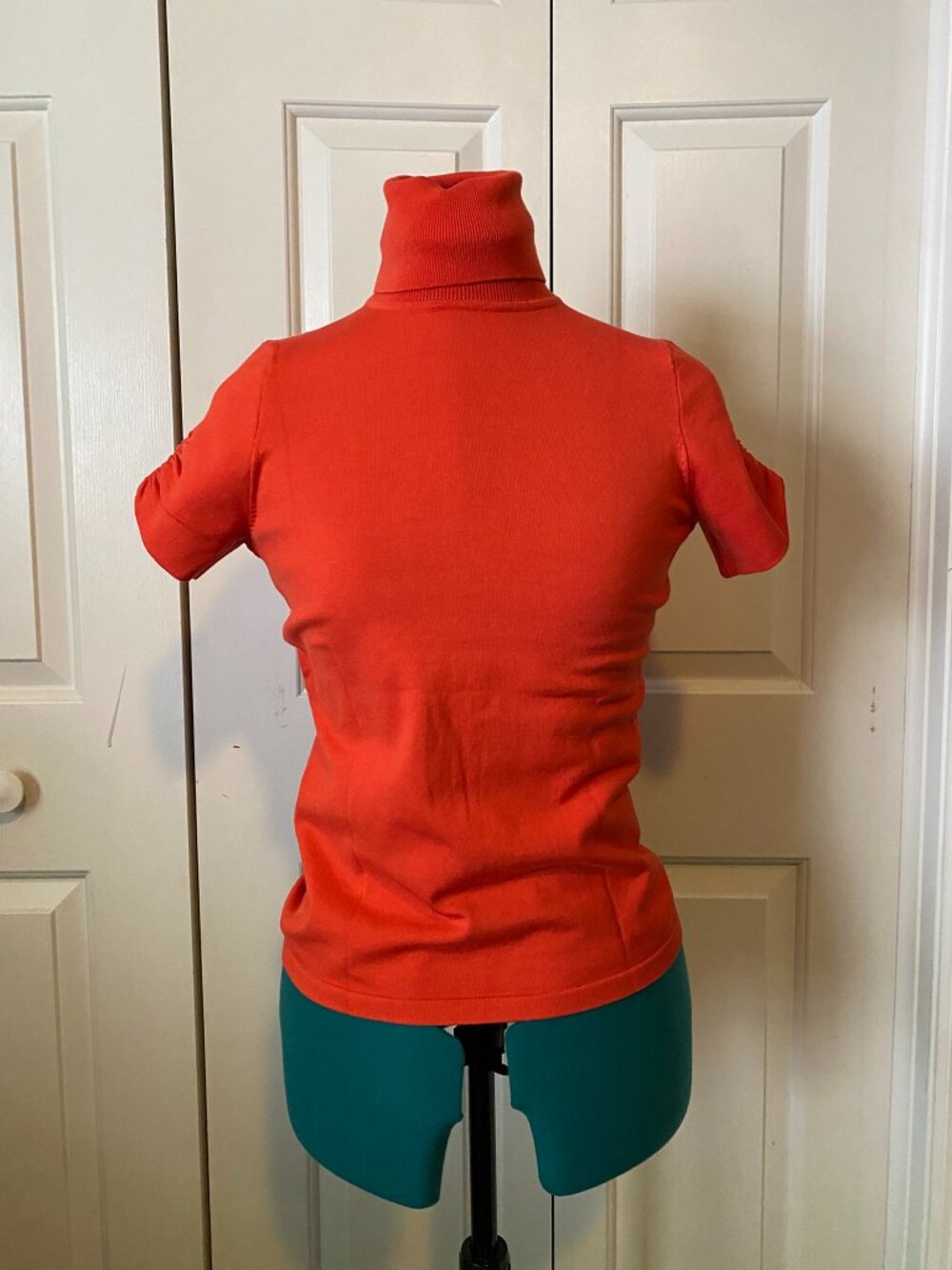 Orange Short Sleeve Turtleneck